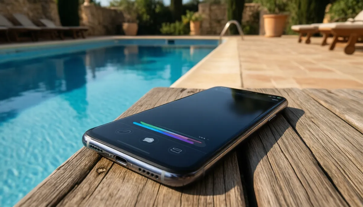 App-Ansicht Poolsteuerung / Ferienhaus-Pool an der Adria